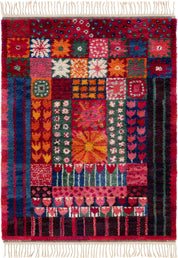 Blommig rya, 130 x 162 cm