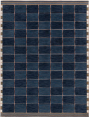 Rutig blå halvflossa