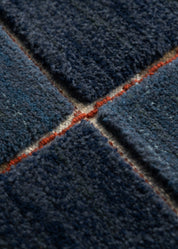 Rutig blå halvflossa