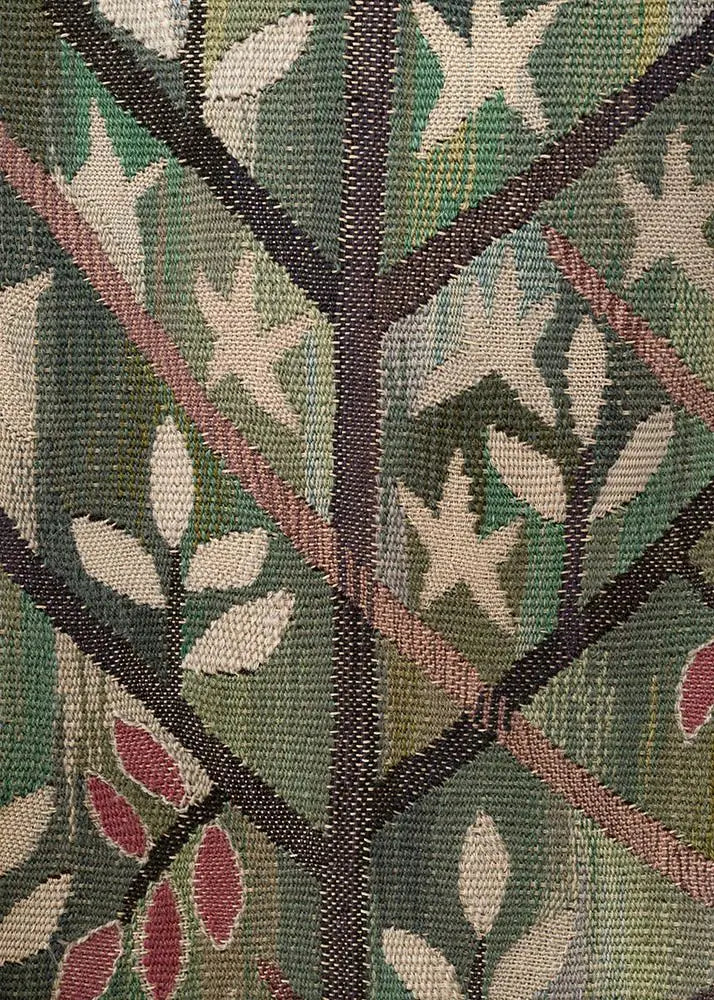 Storbladig kvist, grön med rött 210 x 60 cm Product vendor